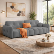 Dreamor 3 Seater Sofa Velvet Fabric (Black) with Three Cushions Perfect for |Home Living |Office Room and Guest Room Premium Sofa