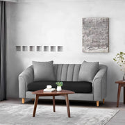 Doraldo 2 Seater Sofa Set for Living Room (Black Colour Fabric) Premium Fabric Sofa for Living Room