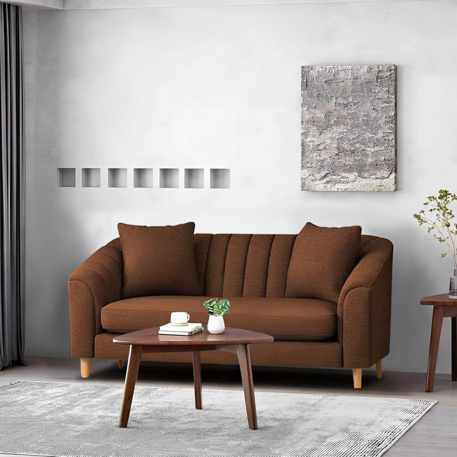 Doraldo 2 Seater Sofa Set for Living Room (Black Colour Fabric) Premium Fabric Sofa for Living Room