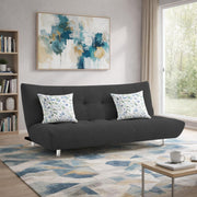 Drantly 3 Seater Sofa Cum Bed for Living Room (Black Fabric Color) Premium Suede Velvet Fabric Sofa Cum Bed for Living Room