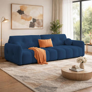 Dreamor 3 Seater Sofa Velvet Fabric (Black) with Three Cushions Perfect for |Home Living |Office Room and Guest Room Premium Sofa