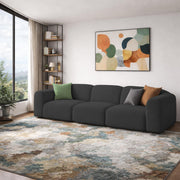 Amaco Modern Velvet Sofa, Tufted Design Upholstered 3 Seater Sofa Set for Living Room, (Black Colour) Premium Velvet Fabric Sofa