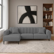 Damian LHS 4 Seater L Shape Sofa Set for Living Room (Dark Grey Colour Fabric) Premium Fabric Sofa Set for Living Room