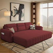Alicia 3 Seater Sofa Cum Bed for Living Room (Maroon Fabric) Premium Fabric Sofa