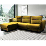 Stella LHS 4 Seater L Shape Sofa Set for Living Room (Yellow) Premium Velvet Fabric Sofa