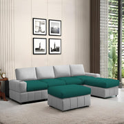 Rone 6 Seater L-Shaped & U-Shaped Sofas Set for Living Room – (Pine Black Colour Fabric) Premium Comfort Sofa