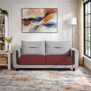 Casaliving Viskafors Upholstered 3 Seater Sofa Set for Living Room (Black Colour Fabric) Premium Fabric Sofa