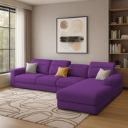 Orion RHS 6 Seater L Shape Sofa Set for Living Room (Purple Colour) Premium Fabric Sofa