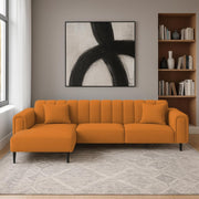 Damian LHS 4 Seater L Shape Sofa Set for Living Room (Orange Colour Fabric) Premium Fabric Sofa Set for Living Room