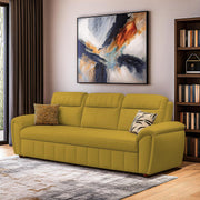 Alicia 3 Seater Sofa Cum Bed for Living Room (Yellow Fabric) Premium Fabric Sofa