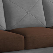 Swaloni RHS 6 Seater L Shape Sofa Set with Center Table for Living Room (Brown Grey) Premium Fabric Sofa