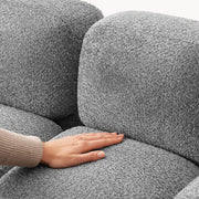 Aveline Modern Premium Boucle Fabric Sofa, Upholstered 3 Seater Sofa Set for Living Room, (Black Colour) Premium Boucle Fabric Sofa