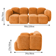 Aveline Modern Premium Boucle Fabric Sofa, Upholstered 3 Seater Sofa Set for Living Room, (Black Colour) Premium Boucle Fabric Sofa