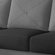 Swaloni LHS 6 Seater L Shape Sofa Set with Center Table for Living Room (Black Grey) Premium Fabric Sofa