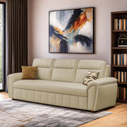 Alicia 3 Seater Sofa Cum Bed for Living Room (Cream Fabric) Premium Fabric Sofa