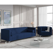 Canova 3+1 Seater Sofa Set for Living Room (Blue) Premium Velvet Fabric Sofa