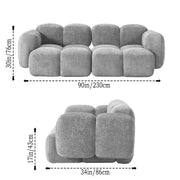Aveline Modern Premium Boucle Fabric Sofa, Upholstered 3 Seater Sofa Set for Living Room, (Black Colour) Premium Boucle Fabric Sofa