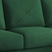 Swaloni RHS 6 Seater L Shape Sofa Set with Center Table for Living Room (Green) Premium Fabric Sofa