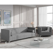 Canova 3+1 Seater Sofa Set for Living Room (Grey) Premium Velvet Fabric Sofa