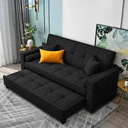 Artic 3 Seater Sofa Cum Bed for Living Room (Black) Premium Velvet Fabric Sofa