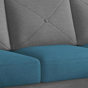 Swaloni RHS 6 Seater L Shape Sofa Set with Center Table for Living Room (Turquise Grey) Premium Fabric Sofa