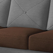 Swaloni LHS 6 Seater L Shape Sofa Set with Center Table for Living Room (Brown Grey) Premium Fabric Sofa