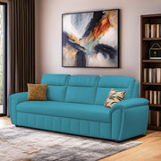 Alicia 3 Seater Sofa Cum Bed for Living Room (Turquise Fabric) Premium Fabric Sofa
