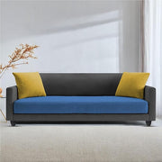 Casaliving Dominic 3 Seater Sofa Set for Living Room (Blue Fabric) Premium Fabric Sofa