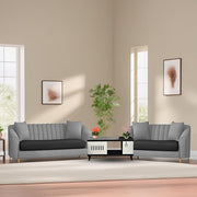 Casaliving Doraldo 3 + 2 Seater Sofa Set for Living Room (Blue Colour Fabric) Premium Fabric Sofa Set for Living Room