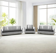 Casaliving Garcia 2 Seater Sofa Set for Living Room (Blue Black Colour) Premium Fabric Sofa