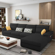 Casaliving Seams LHS 6 Seater L Shape Sofa Set for Living Room (Blue) Premium Fabric Sofa