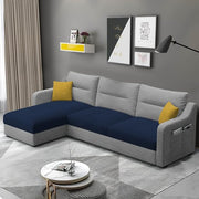 Casaliving Montario 4 Seater L Shape Sofa Set for Living Room (Black Fabric) Right Side Sofa