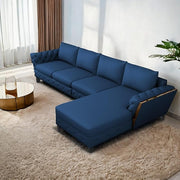 Casaliving Xavier LHS 6 Seater L Shape Sofa Set for Living Room (Blue Colour) Premium Fabric Sofa Set