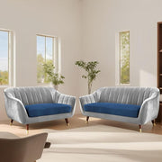 Casaliving Anyse 3+2 Seater Sofa Set for Living Room (Blue- Colour) Premium Fabric Sofa Set for Living Room