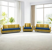 Casaliving Garcia 3+2+1 Seater Sofa Set for Living Room (Black Grey Colour) Premium Fabric Sofa