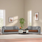 Casaliving Doraldo 3 + 2 Seater Sofa Set for Living Room (Blue Colour Fabric) Premium Fabric Sofa Set for Living Room