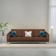 Casaliving Falco 3 Seater Sofa Set for Living Room (Black Grey Fabric) Premium Fabric Sofa