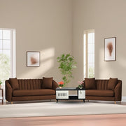 Casaliving Doraldo 3 + 2 Seater Sofa Set for Living Room (Blue Colour Fabric) Premium Fabric Sofa Set for Living Room