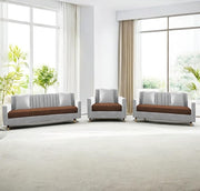 Casaliving Garcia 3+2+1 Seater Sofa Set for Living Room (Black Grey Colour) Premium Fabric Sofa