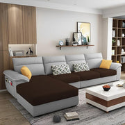 Casaliving Seams LHS 6 Seater L Shape Sofa Set for Living Room (Blue) Premium Fabric Sofa