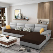 Casaliving Seams LHS 6 Seater L Shape Sofa Set for Living Room (Blue) Premium Fabric Sofa