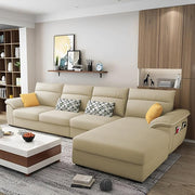 Casaliving Seams LHS 6 Seater L Shape Sofa Set for Living Room (Blue) Premium Fabric Sofa