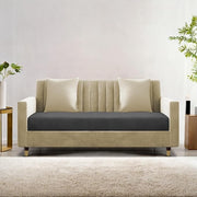 Casaliving Garcia 2 Seater Sofa Set for Living Room (Blue Black Colour) Premium Fabric Sofa