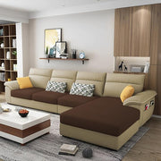 Casaliving Seams LHS 6 Seater L Shape Sofa Set for Living Room (Blue) Premium Fabric Sofa