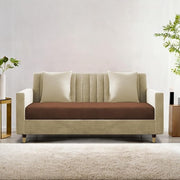 Casaliving Garcia 2 Seater Sofa Set for Living Room (Blue Black Colour) Premium Fabric Sofa