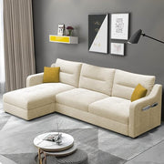 Casaliving Montario 4 Seater L Shape Sofa Set for Living Room (Black Fabric) Right Side Sofa