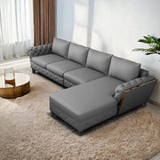 Casaliving Xavier LHS 6 Seater L Shape Sofa Set for Living Room (Blue Colour) Premium Fabric Sofa Set