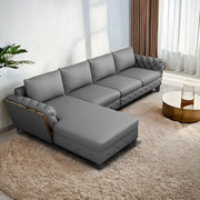 Casaliving Xavier LHS 6 Seater L Shape Sofa Set for Living Room (Blue Colour) Premium Fabric Sofa Set