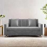 Casaliving Garcia 2 Seater Sofa Set for Living Room (Blue Black Colour) Premium Fabric Sofa