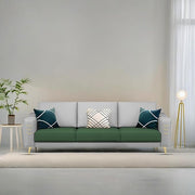 Casaliving Falco 3 Seater Sofa Set for Living Room (Black Grey Fabric) Premium Fabric Sofa